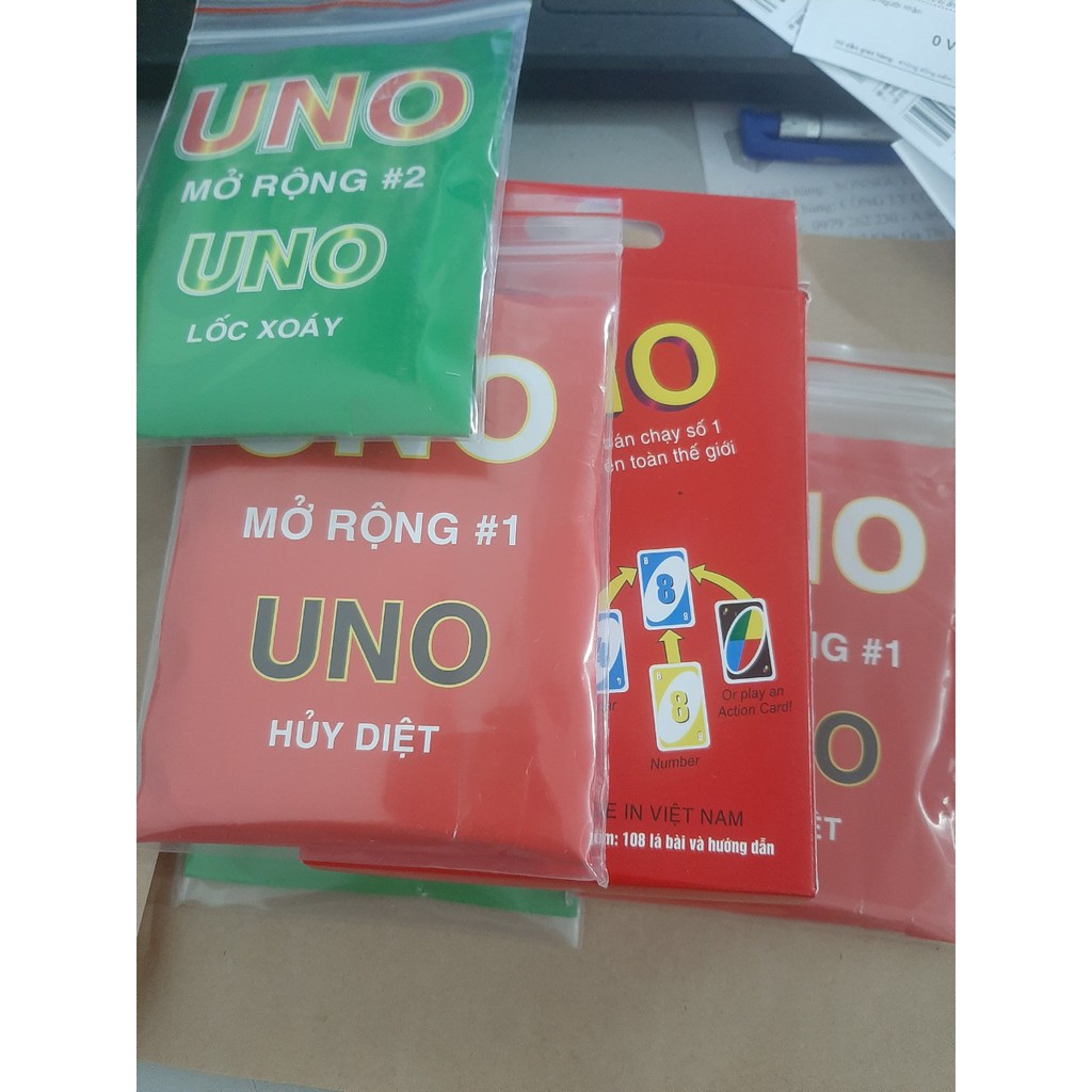 COMBO UNO đại chiến  + 2 bản  UNO MỞ RỘNG 1 mở rộng 2