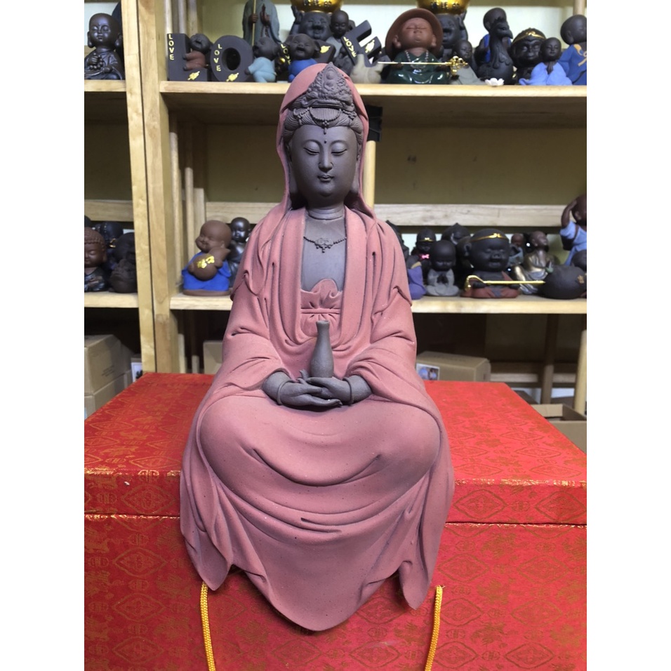 Tượng Phật Bà Quan Thế Âm Bồ Tát ngồi thiền  trang trí phòng khách- Tượng phong thủy