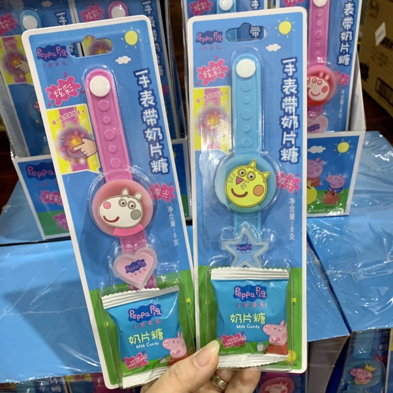 ( Hàng hot ) Kẹo đồng hồ phát sáng hình heo ngộ nghĩnh Peppa Pig của Hongkong
