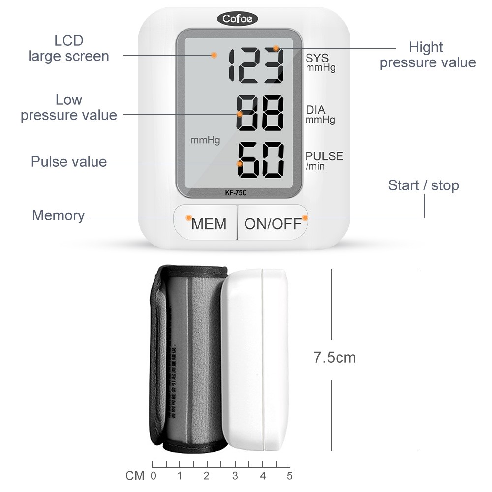 (Hàng Mới Về) Máy Đo Huyết Áp Đeo Cổ Tay Kỹ Thuật Số Bp Cofoe | BigBuy360 - bigbuy360.vn