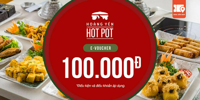E-voucher hoàng yến hotpot trị giá 100.000đ