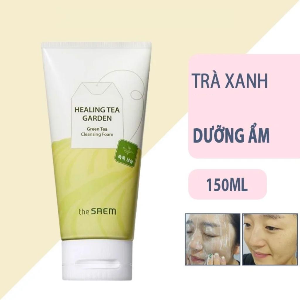 Sữa Rửa Mặt Dưỡng Ẩm Chiết Xuất Trà Xanh The Saem Healing Tea Garden Green Tea Cleansing Foam 150ml