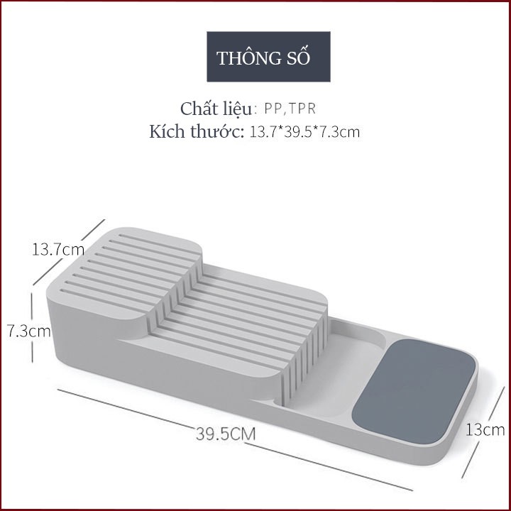 Khay cài dao 2 tầng - để được 9 dao lớn nhỏ