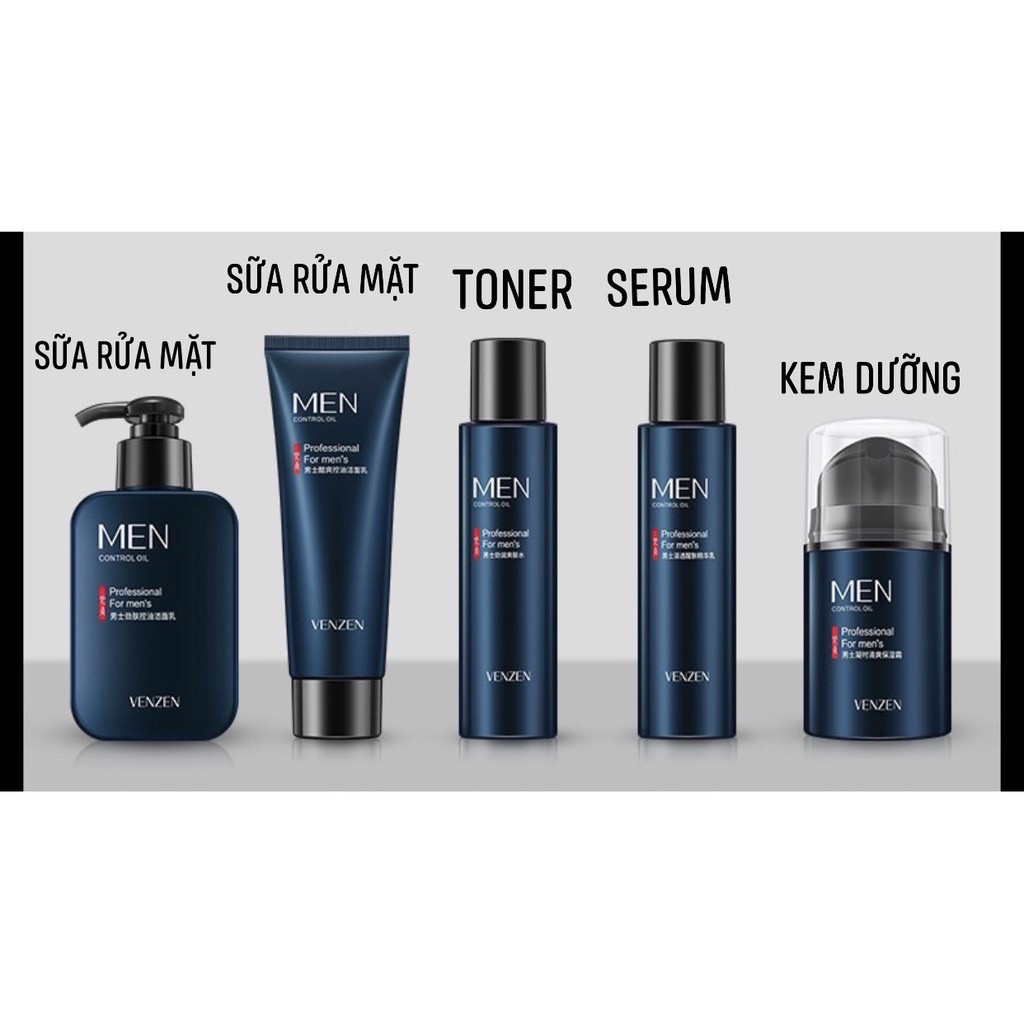 [SẴN] Set skincare 5 món dành cho nam dưỡng ẩm, chống nhờn