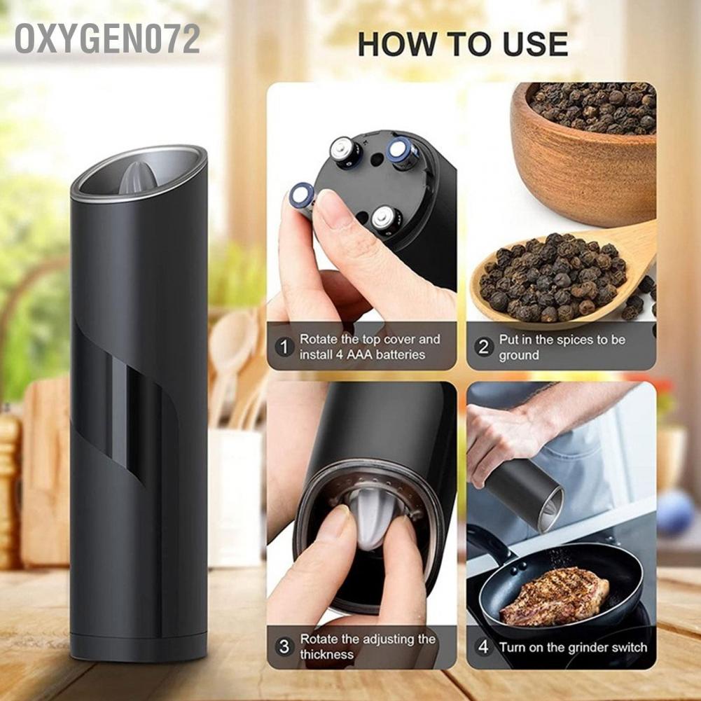 dụng cụ xay tiêu - Máy xay hạt tiêu bằng điện nhựa cho nhà bếp Nhà hàng cắm trại Đồ nướng Oxygen072 【không có pin】