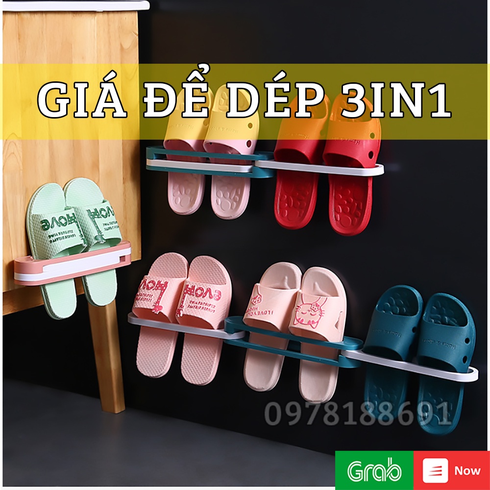 Giá Để Giày Dép Dán Tường 3in1 - Giá Treo Giày, Treo Khăn Tắm, Treo Đồ Dán Tường Thông Minh 3 Trong 1