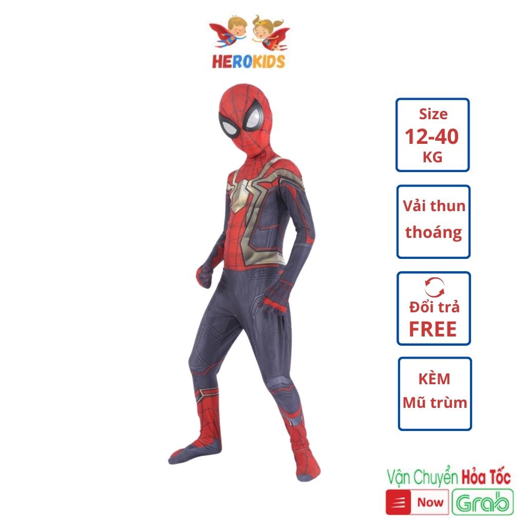 Người Nhện Quần áo trẻ em cao cấp Hoá trang cho bé trai Siêu Nhân Người Nhện COSPLAY2203 HEROKIDS