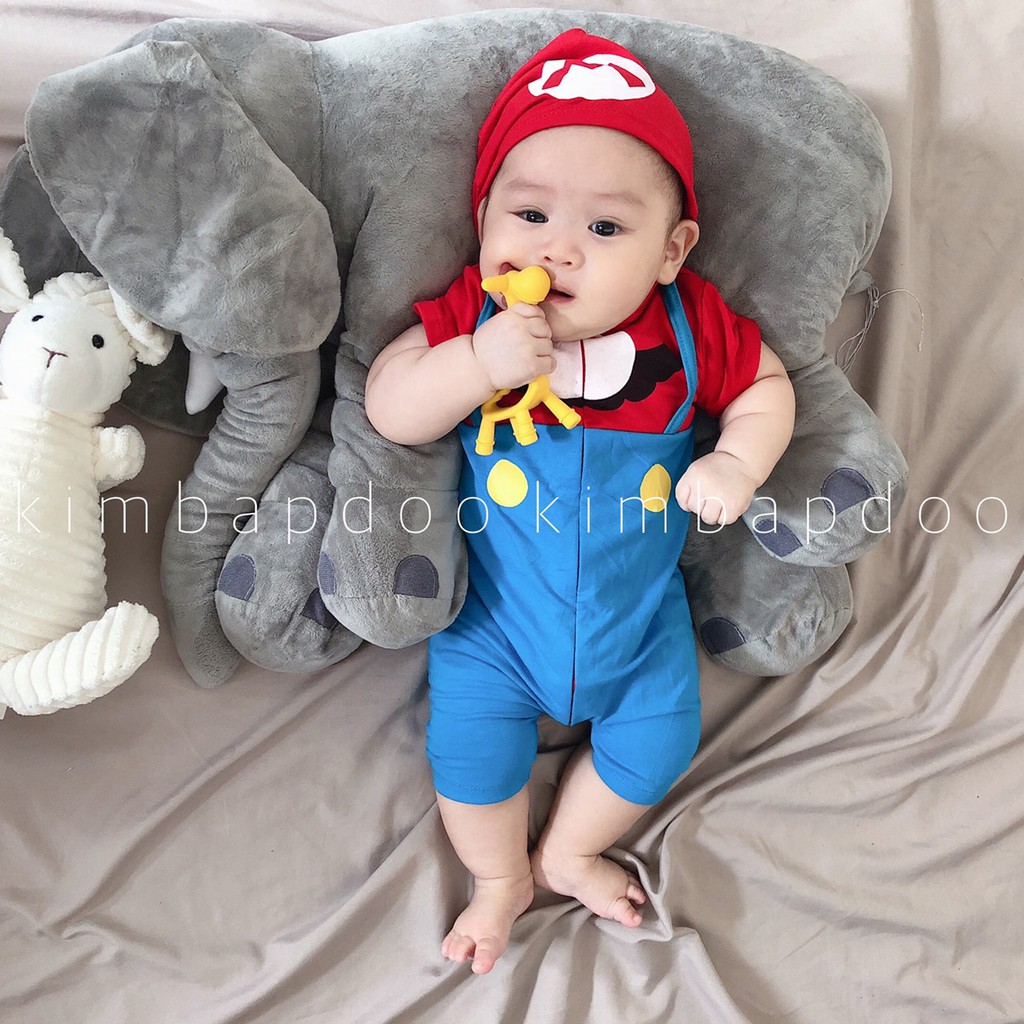 Bộ Bodysuit Đùi Liền Nón Dây Kéo Cao Cấp Hình Nấm Đỏ Cho Bé - Mihababy - BDSDUILIENNON_NAMDO