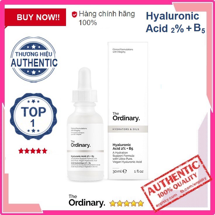 Serum Cấp Nước Dưỡng Ẩm Cho Da 30ml The Ordinary - Hyaluronic Acid 2% + B5