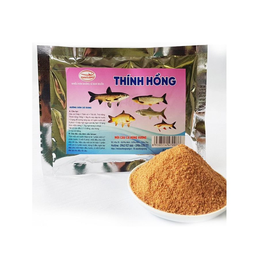 Thính hồng 150gr dùng để dụ Câu cá chép, Câu cá trắm cỏ, Câu cá trôi đỏ, trôi trắng