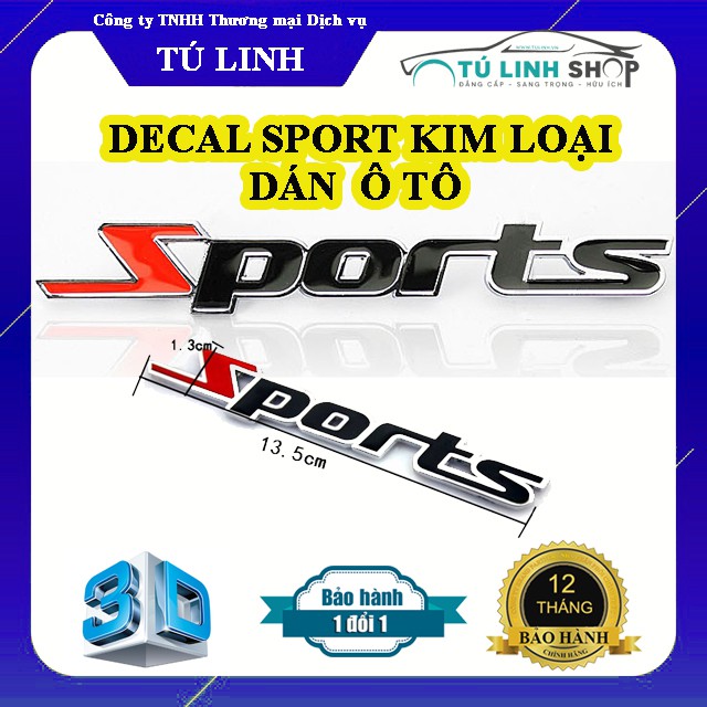  Decal chữ sport kim loại Trang Trí Ô Tô Xe Máy Phong Cách | BigBuy360 - bigbuy360.vn