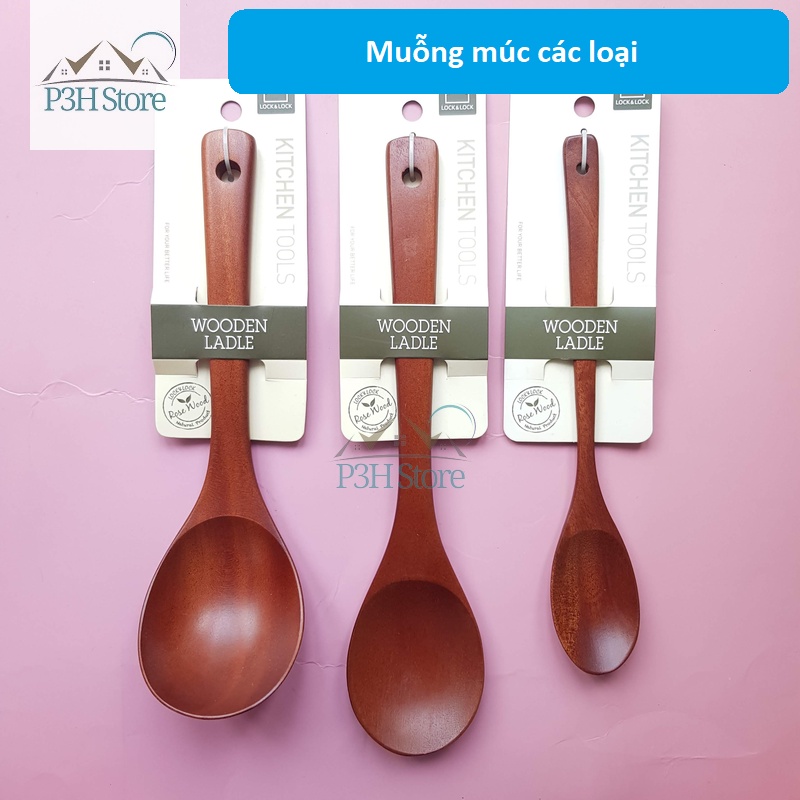 Dụng cụ làm bếp Lock&amp;Lock bằng gỗ Rose Wood p3hstore