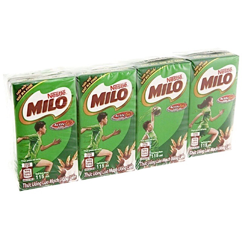LỐC 4 HỘP SỮA MILO LOẠI 180ML - 110ML