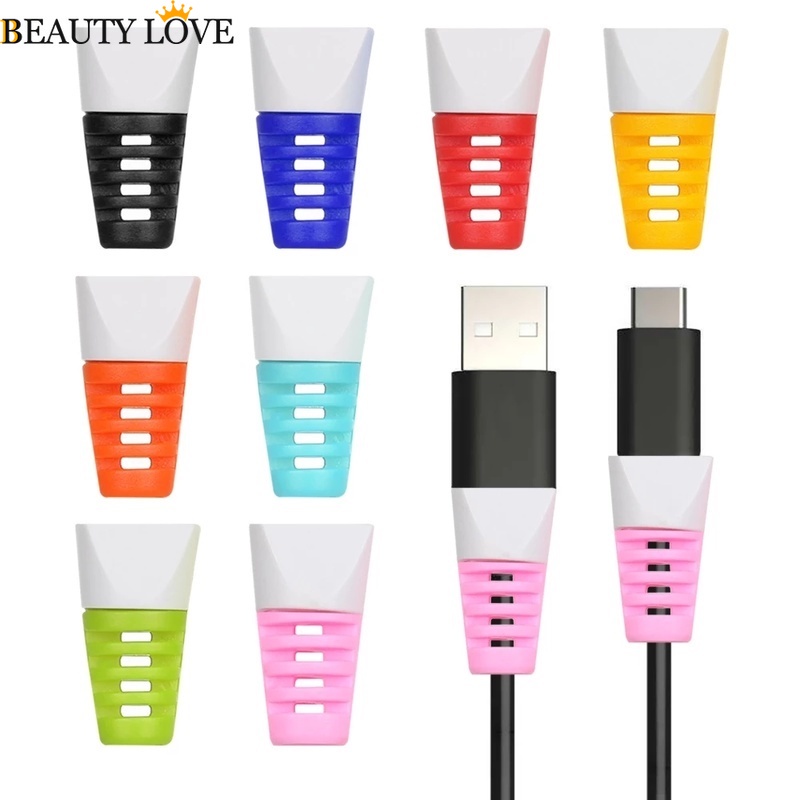 Bộ 2 Phụ Kiện Bảo Vệ Dây Cáp Sạc Bằng Silicon Chất Lượng Cao Cho Apple Android