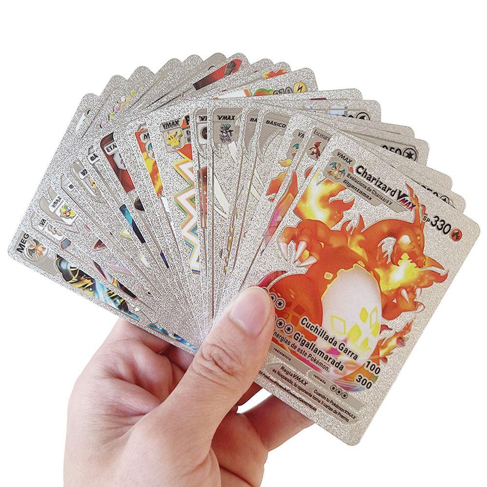 Pokemon DARON Dễ Thương Xinh Xắn|Bộ Thẻ Bài Trò Chơi Charizard Bằng Kim Loại Tiếng Anh / Tiếng Anh