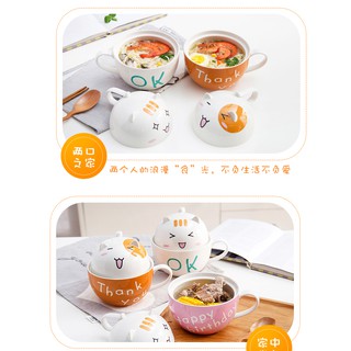 Set đồ ăn mì có nắp đậy dễ thương