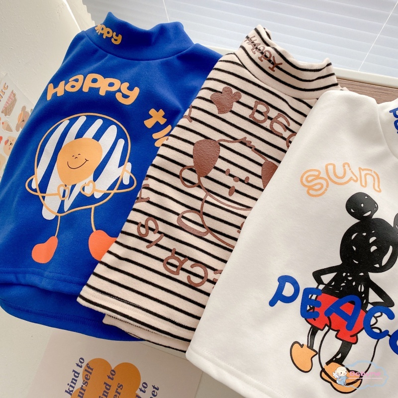 Áo Sweater Cổ Lọ In Họa Tiết Hoạt Hình Thời Trang Cho Bé Trai Và Gái