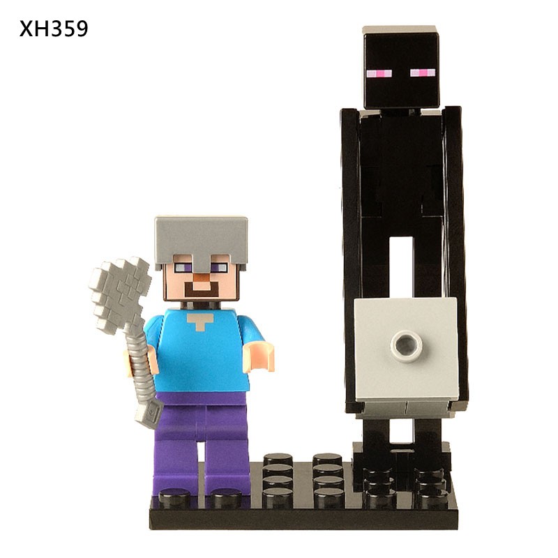 Mô Hình Lắp Ráp Nhân Vật Game Minecraft Cho Trẻ Em Alex Steve Zombie Skeleton Creeper X0127