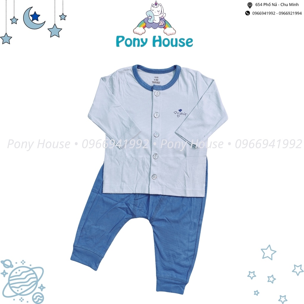 Bộ Quần Áo Dài Tay Nous Cài Thẳng (Cài Giữa) Chất Liệu Nu Petit Size Cho Bé 0-3 Tháng Đến 9-12 Tháng (0M-3M-6M-9M-12M)