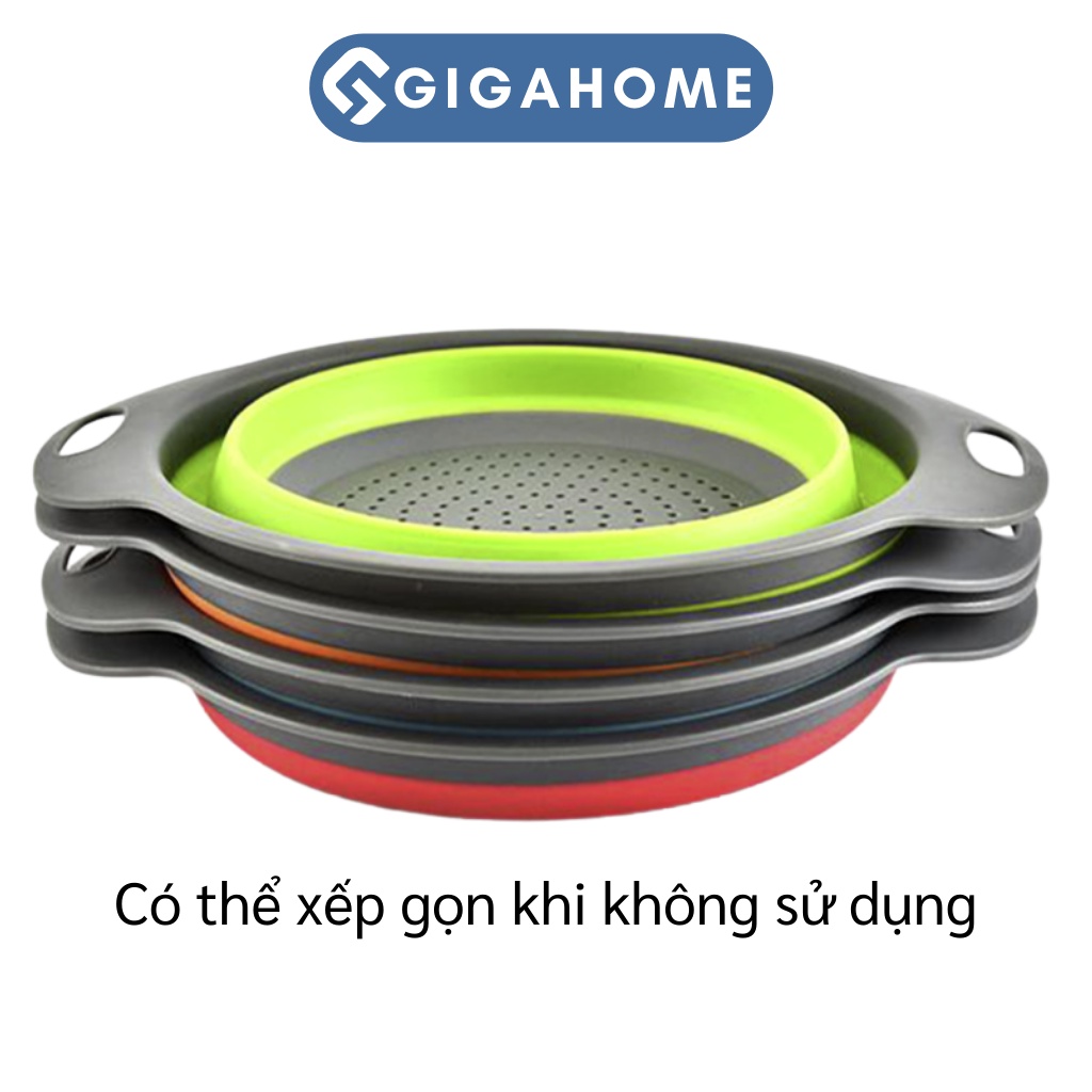 Bộ 2 Rổ Nhựa Dẻo GIGAHOME Hình Tròn, Tiết Kiệm Không Gian 5225