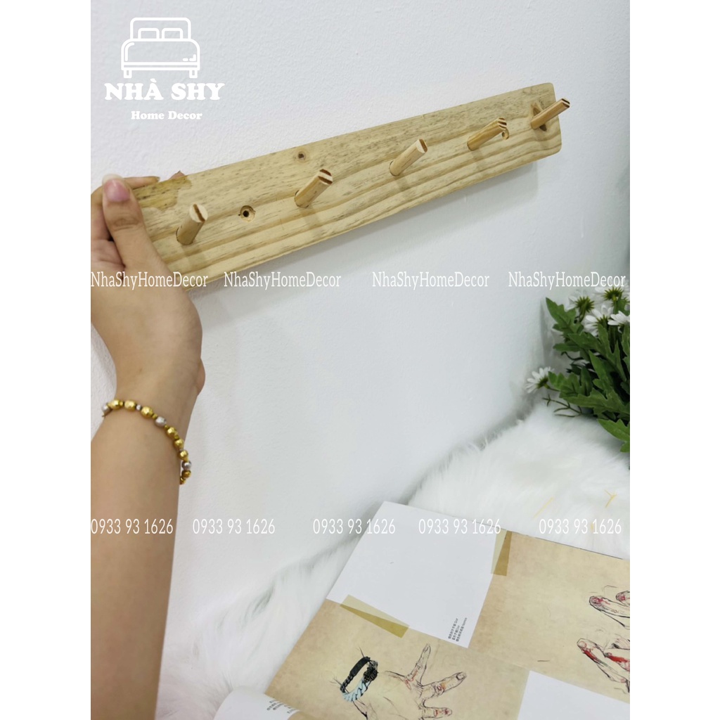 Móc Gỗ Treo Đồ - Quần Áo - Gắn tường