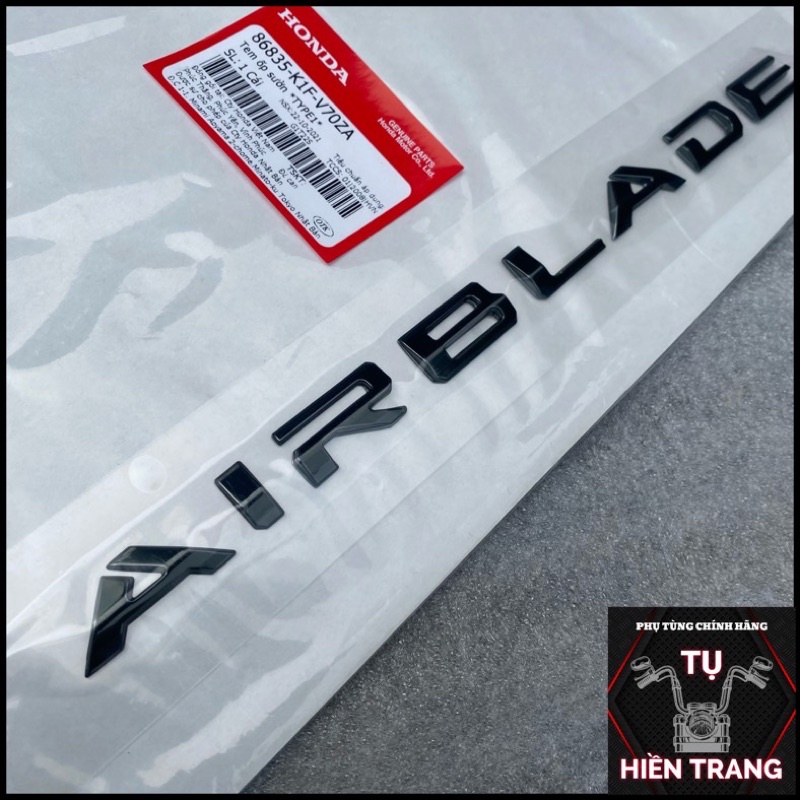 TEM LOGO ỐP SƯỜN AIRBLADE NỔI 3D MÀU ĐEN ZIN AIRBLADE GIỚI HẠN 2021 CHÍNH HÃNG HONDA