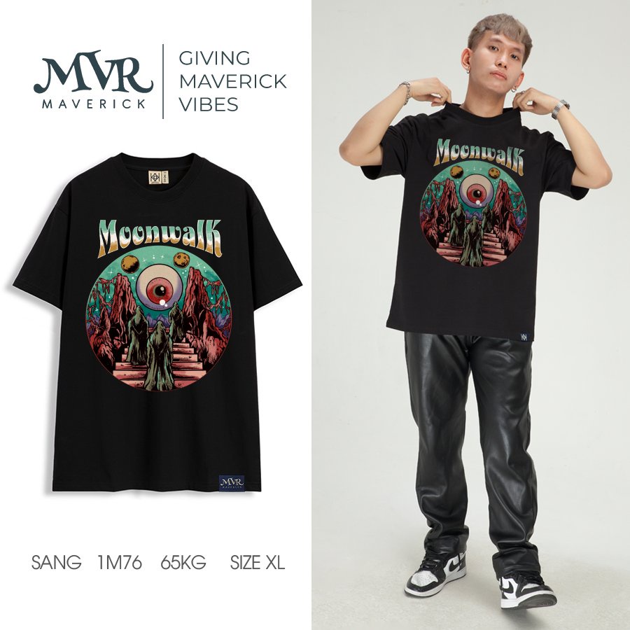 Ao thun form rộng đi bộ trên mặt trăng MVR size rộng tee Mỹ BB4288