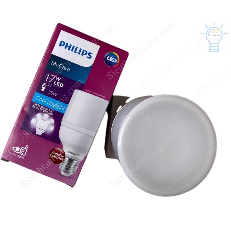 Bóng đèn led PHILIPS êm dịu cho mắt LedBright công suất  E27 T50 - sáng trắng/sáng vàng