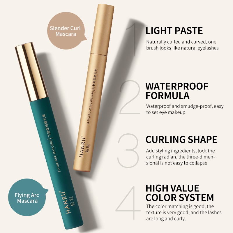 Mascara GECOMO Màu Đen Lâu Trôi Chống Thấm Nước Chuốt Dày Và Cong Mi