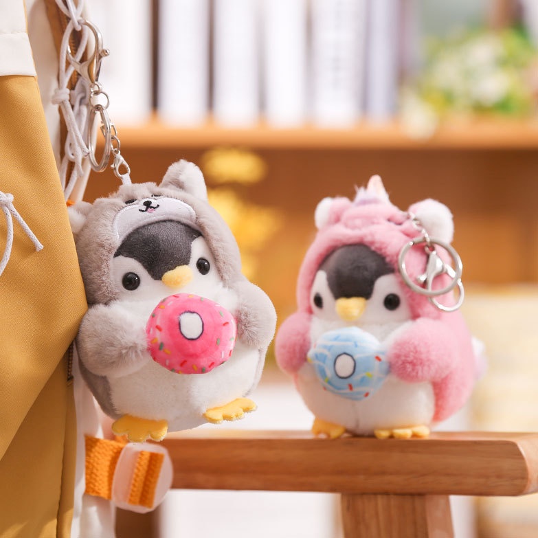 Chim Cánh Cụt Nhồi Bông Dễ Thương Trang Trí Móc Khóa