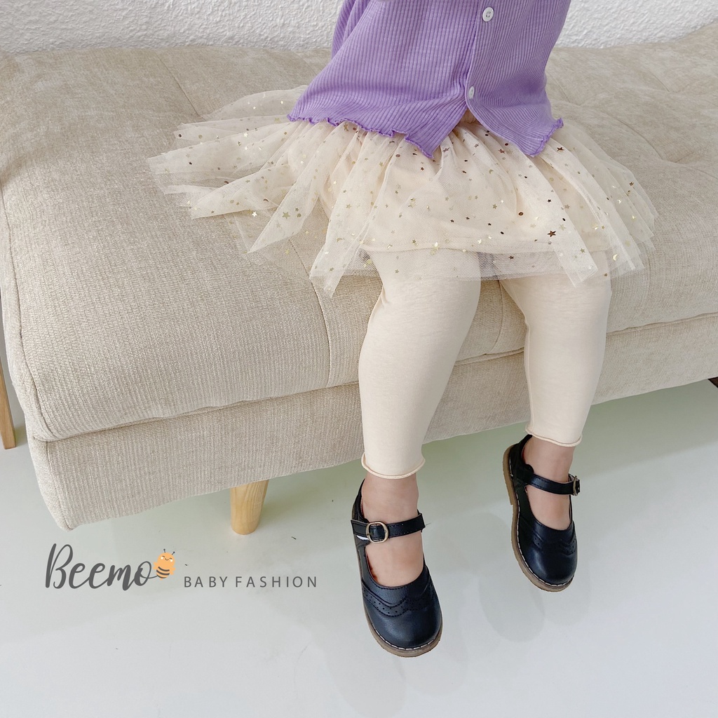 Quần legging cotton phối chân váy lưới cho bé gái Magickids quần legging co giãn thấm hút mồ hôi cho trẻ em QĐ21015