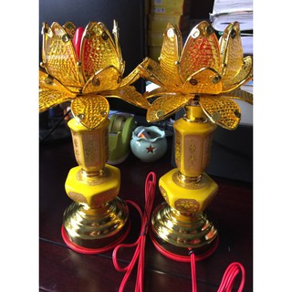 Combo 2 chiếc đèn thờ sen 1 bông cao 25cm