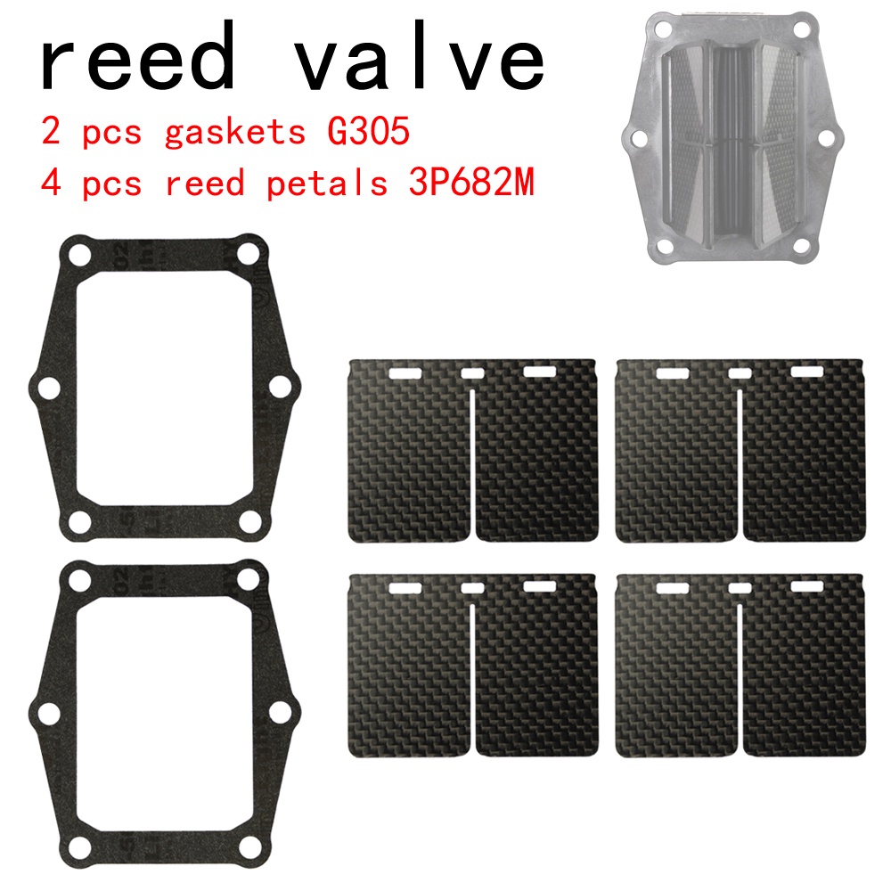 bằng sợi carbon VForce V305A 4 miếng van lau thay thế cánh hoa 3P682M và 2 miếng đệm G305 cho Honda CR250R 1986-2001 TRX250 ATV 1986-1989