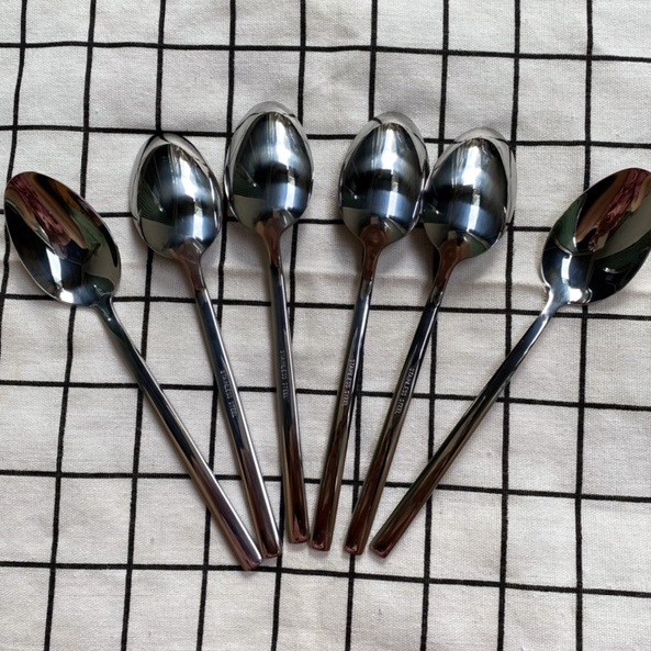 Bộ 6c Thìa Súp, Thìa Canh Inox Dày Dặn Sáng Bóng CY1096 KT: 20x4cm (ảnh thật)