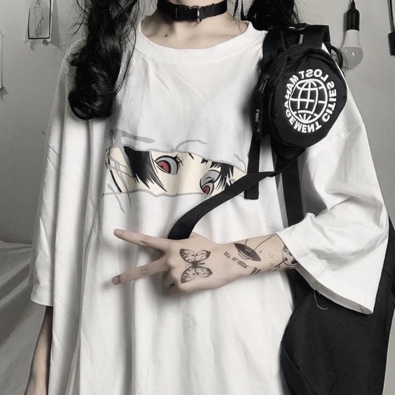 Áo thun tay lỡ form rộng đôi mắt 5D TH6