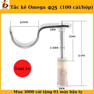 Tắc kê đạn ( tacke ) máy bắn ty Omega25 , hộp 100 cái