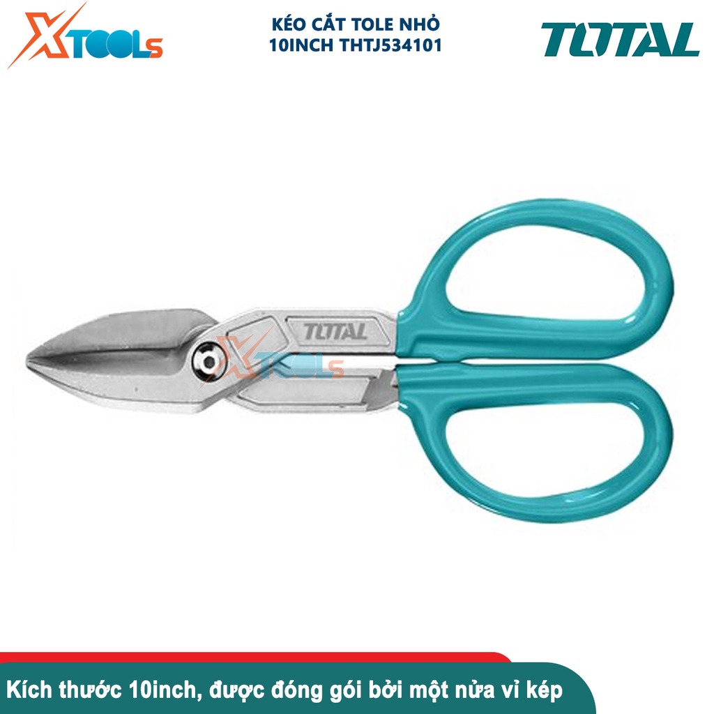 Kéo cắt tole nhỏ TOTAL THTJ534101, độ dày cắt tối đa thép cacbon ≤0,8mm, thép không gỉ ≤0,6mm, - CHÍNH HÃNG-XTOOLS