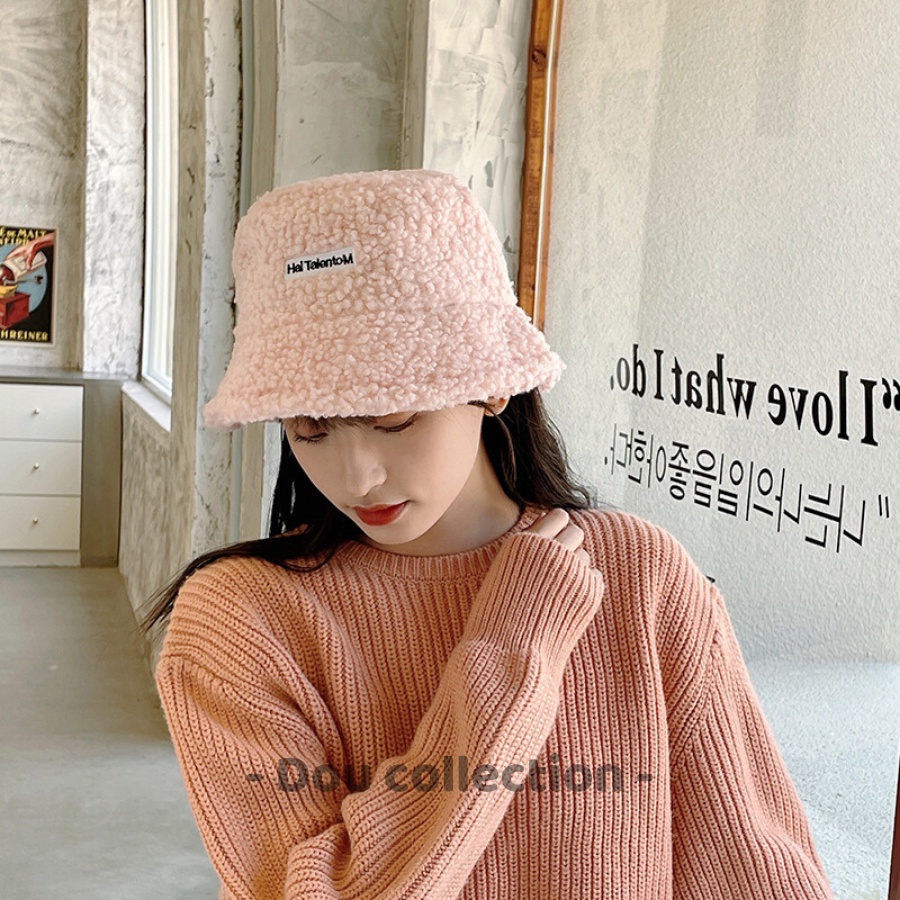 [Nowship2h] Mũ Bucket Lông Cừu Cao Cấp Retro Phong Cách Hàn Quốc Thời Trang Thu Đông Ấm Áp - UILzang - Mã NL003