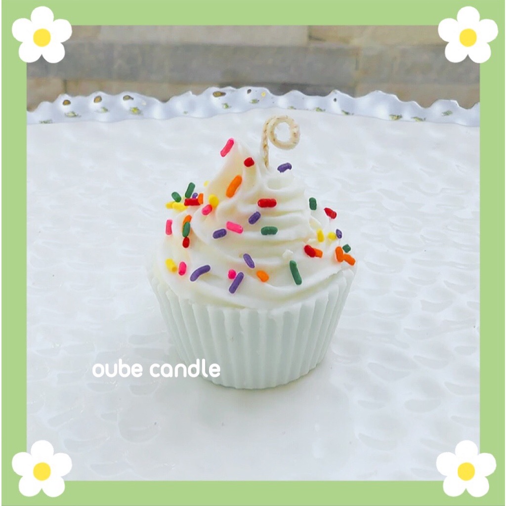 Nến Thơm Handmade Tinh Dầu Cao Cấp Tạo Hình CUPCAKE Không Khói Trang Trí Siêu Xinh | Oube Candle NT77