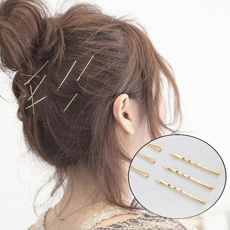 Kẹp tóc kim loại thiết kế đơn giản cho nữ