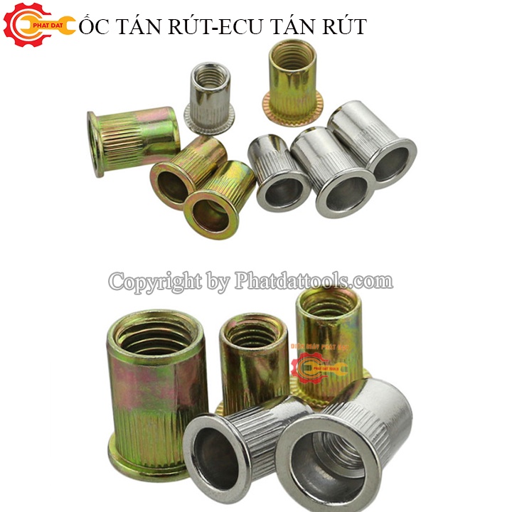 Túi 100 Ốc Tán Rút-Ecu Tán Rút Cỡ M6-M8-M10 Tùy Chọn