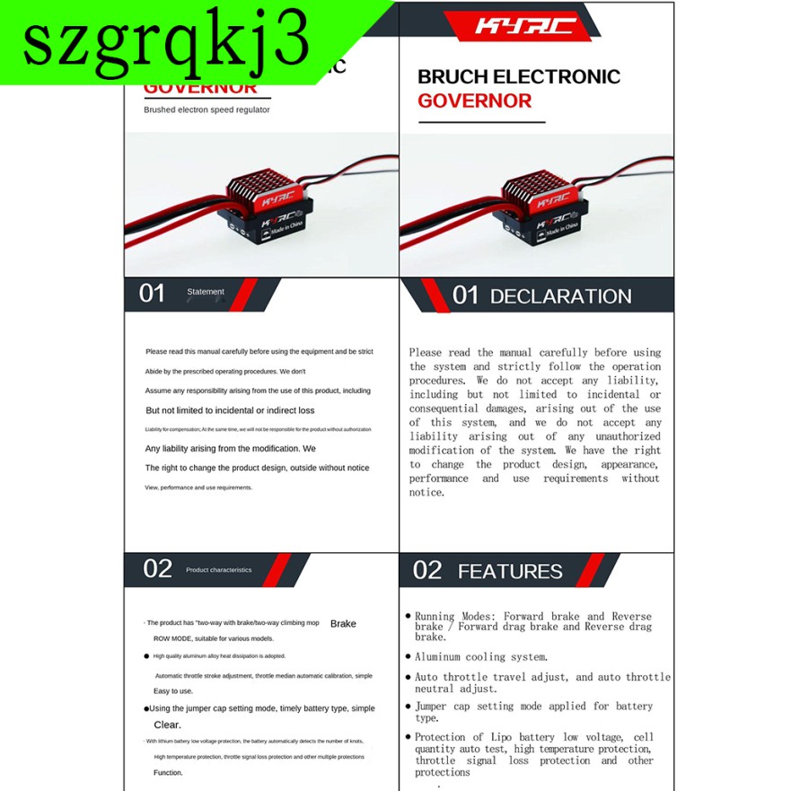 Bộ Điều Khiển Tốc Độ Động Cơ Chổi Than ESC 60A ESC 60A Cho Xe Tăng Điều Khiển Từ Xa 1 / 10