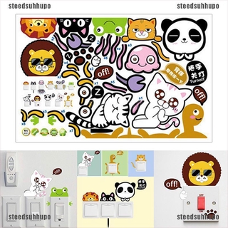 Set 11 Hình Dán Động Vật Hoạt Hình Đáng Yêu Trang Trí Công Tắc