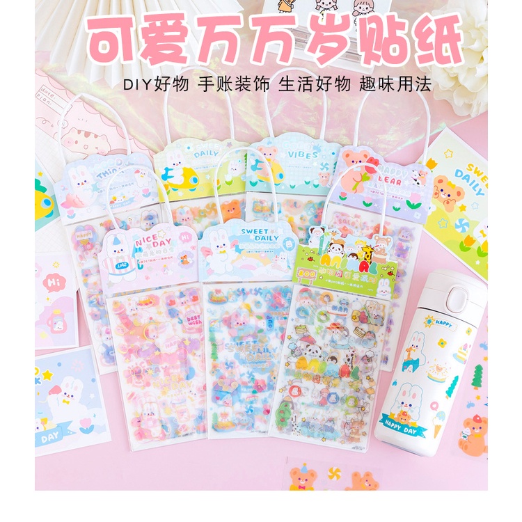 Sticker Họa Tiết Hoạt Hình Sáng Tạo Để Trang Trí Cho Điện Thoại Di Động