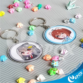 [SIÊU CUTE] Combo 2 móc khóa Sammy & Mèo Simmy Hero team keo epoxy 5,5cm