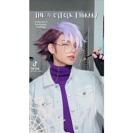 [sẵn] Wig/tóc giả Tsuchigomori Sensei - Jibaku shounen hanako-kun màu nâu tím [Miu Cosplay]