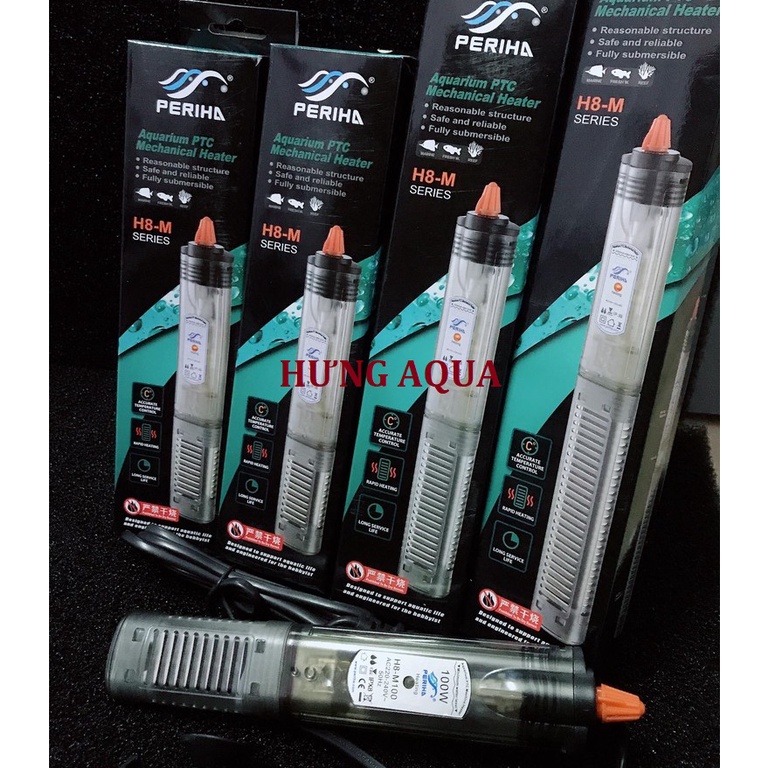 Sưởi bể cá, PERIHA H8-M cao cấp cho bể 20-400L, sưởi chống cháy nổ mẫu mới nhất