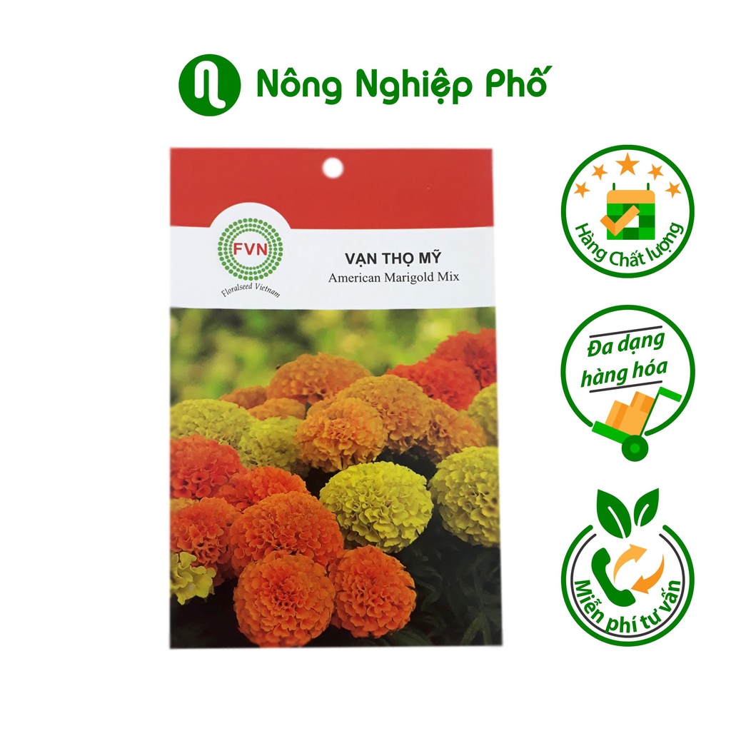 Hạt giống hoa vạn thọ mỹ FVN - Gói 15 hạt