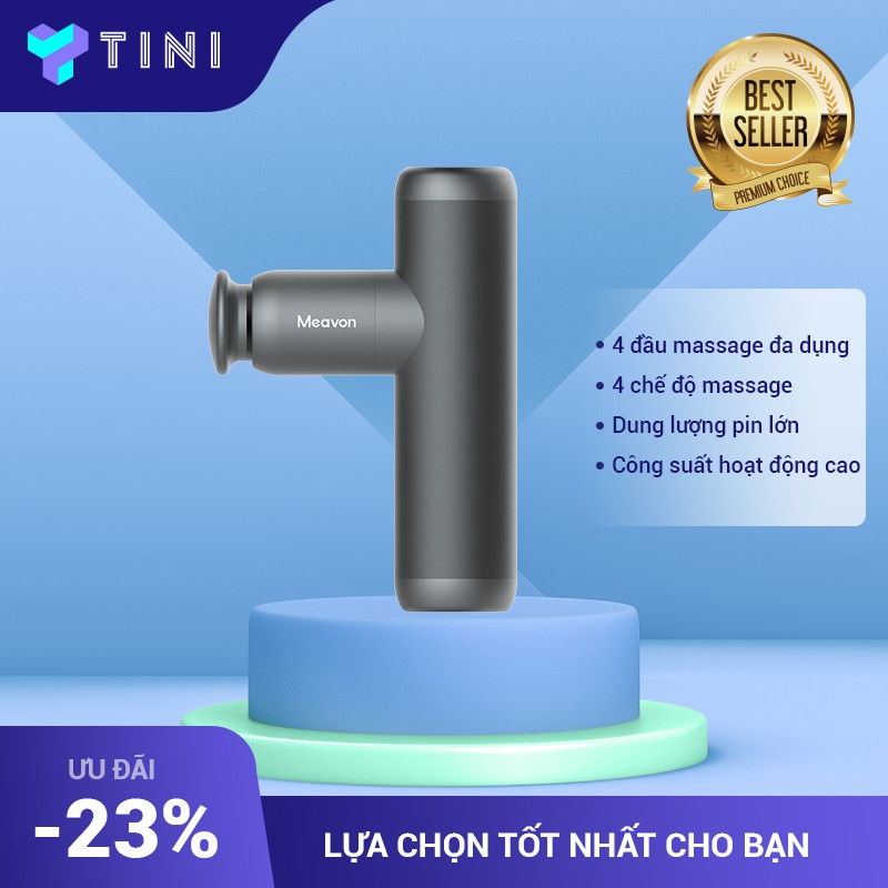Súng Massage Cầm Tay Xiaomi Meavon, Massage Gun Chính Hãng 4 Đầu 4 Chế Độ