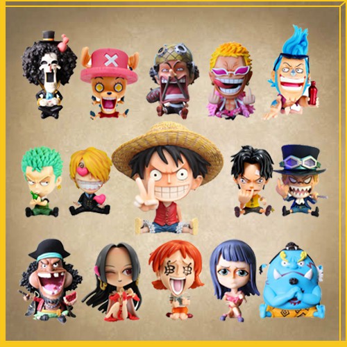 Mô Hình Chibi các nhân vật One Piece Mô Hình Băng mũ rơm Luffy , ACE , Sabo Thất Vũ Hải Tượng Figure